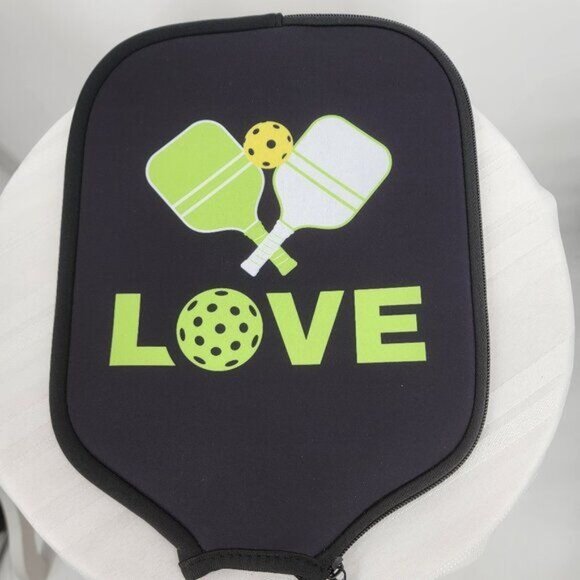 Pickleball Love" Print Universal Fit Neoprene Pickleball Paddle Cover NWOT - Picture 3 of 6